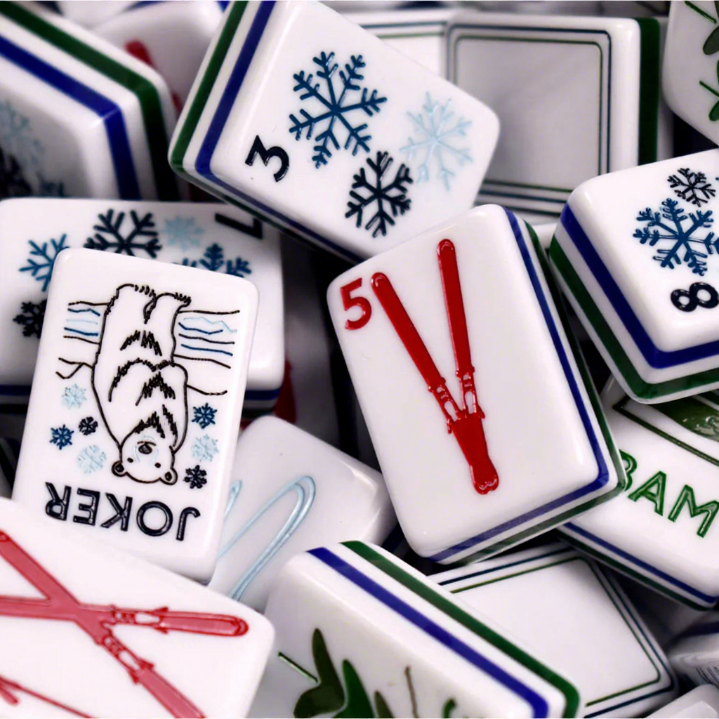 Let It Snow 160-tile acrylic American mahjong set
